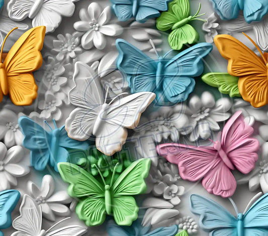 3D Butterflies 003 Printed Pattern Vinyl