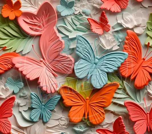 3D Butterflies 004 Printed Pattern Vinyl