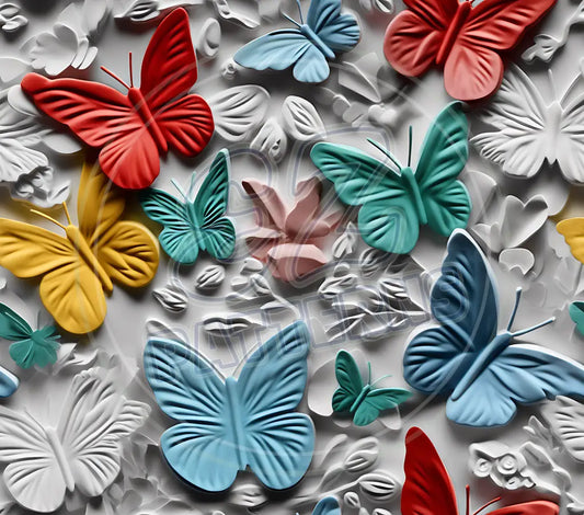 3D Butterflies 006 Printed Pattern Vinyl
