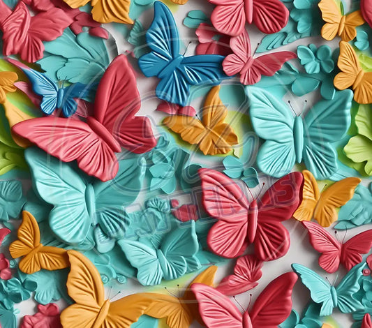3D Butterflies 007 Printed Pattern Vinyl