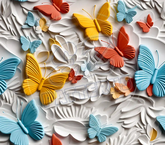 3D Butterflies 011 Printed Pattern Vinyl