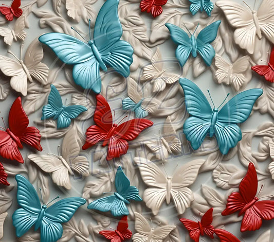 3D Butterflies 012 Printed Pattern Vinyl