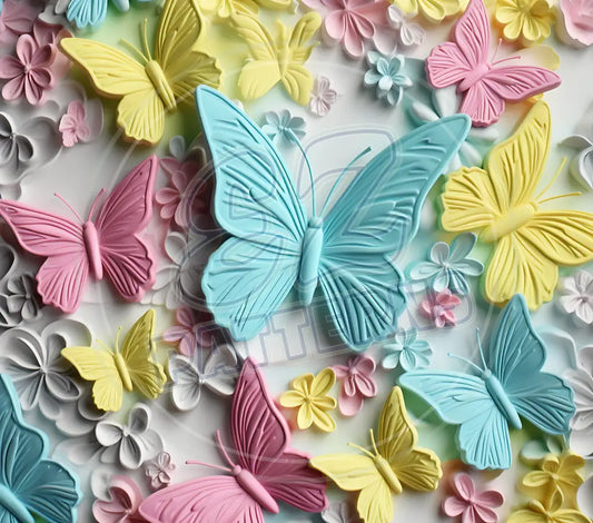 3D Butterflies 014 Printed Pattern Vinyl