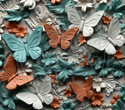 3D Butterflies 015 Printed Pattern Vinyl