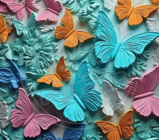 3D Butterflies 016 Printed Pattern Vinyl