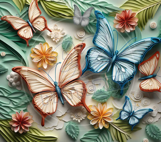 3D Butterflies 019 Printed Pattern Vinyl