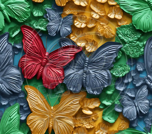 3D Butterflies 020 Printed Pattern Vinyl