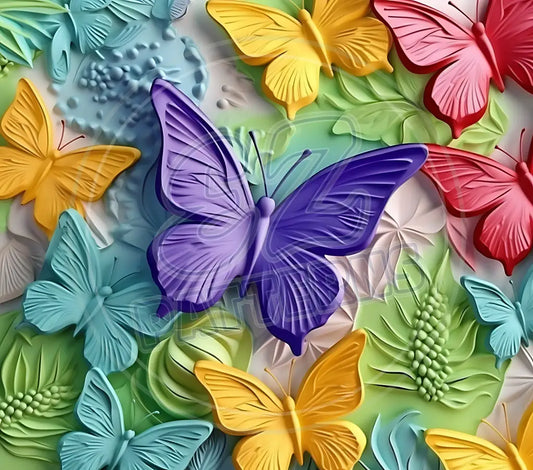 3D Butterflies 021 Printed Pattern Vinyl