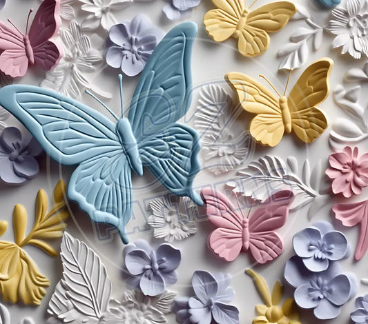 3D Butterflies 022 Printed Pattern Vinyl