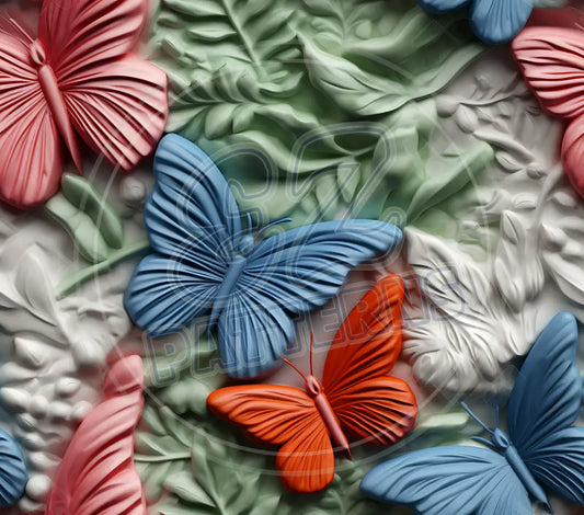 3D Butterflies 031 Printed Pattern Vinyl