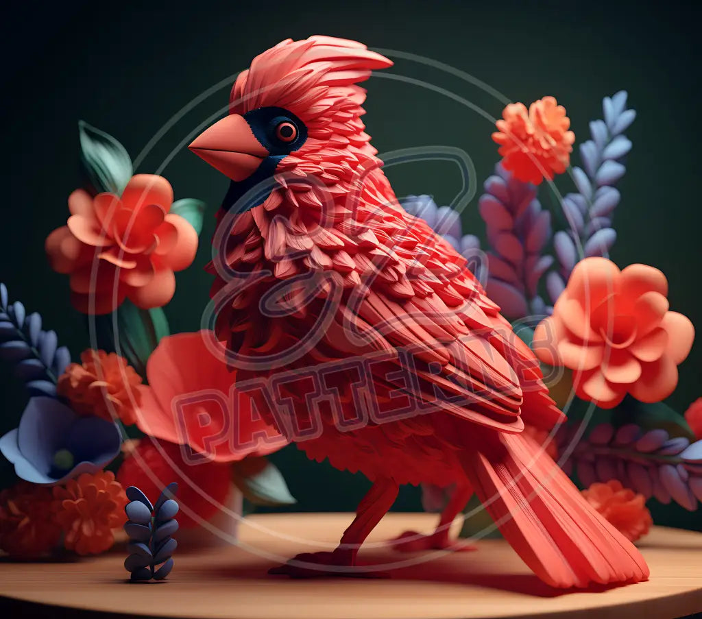 3D Cardinals 009 Printed Pattern Vinyl
