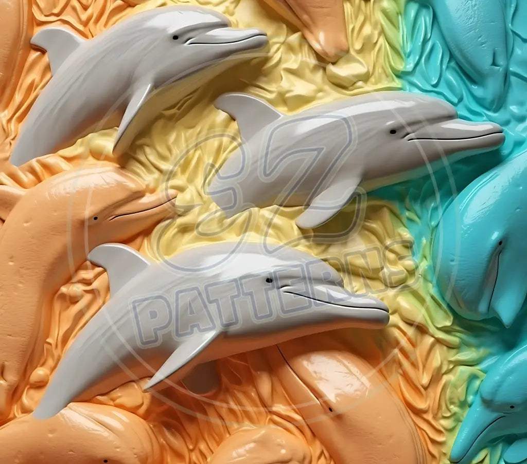 3D Dolphins 004 Printed Pattern Vinyl