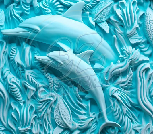 3D Dolphins 005 Printed Pattern Vinyl