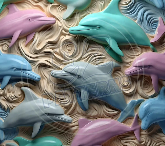 3D Dolphins 007 Printed Pattern Vinyl