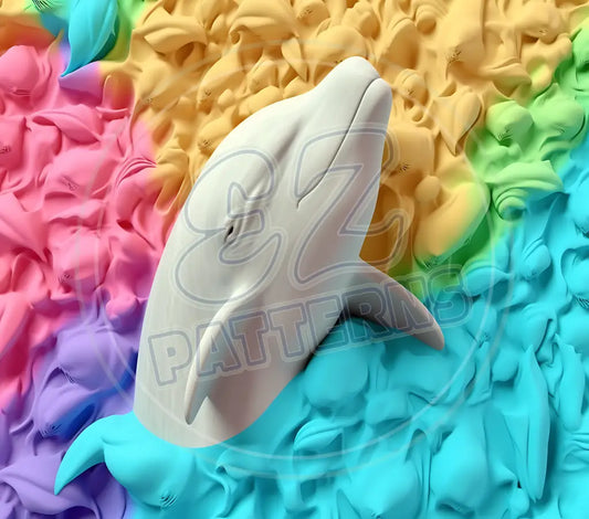 3D Dolphins 008 Printed Pattern Vinyl