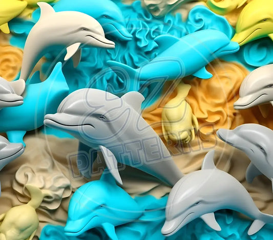 3D Dolphins 009 Printed Pattern Vinyl
