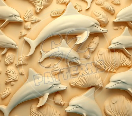 3D Dolphins 012 Printed Pattern Vinyl