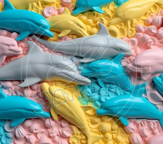 3D Dolphins 015 Printed Pattern Vinyl