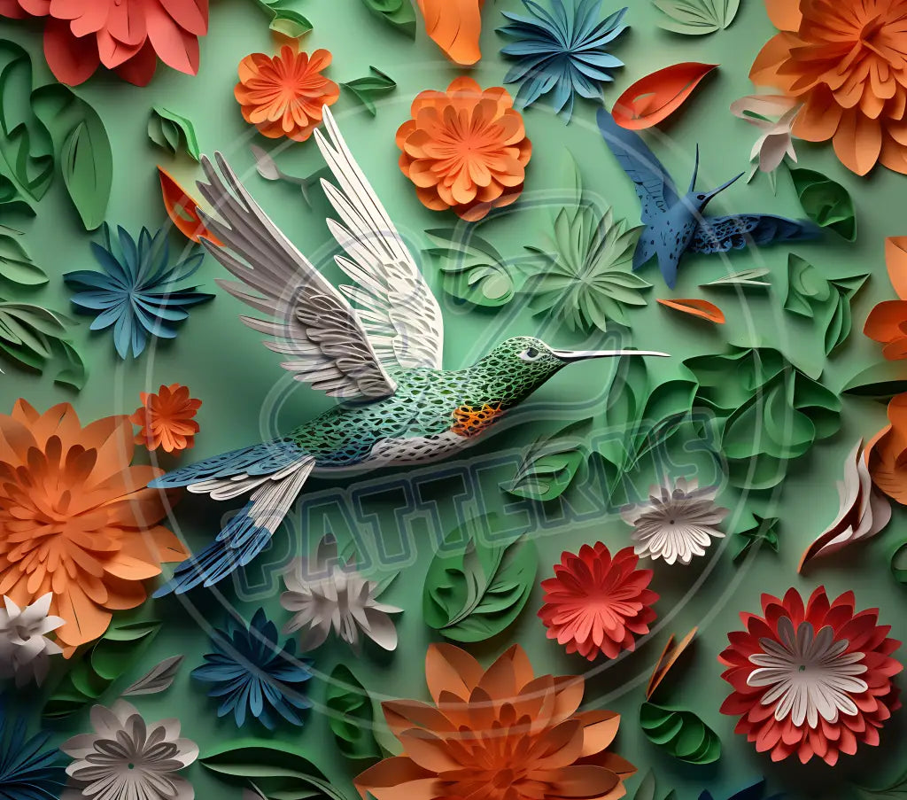 3D Hummingbirds 006 Printed Pattern Vinyl