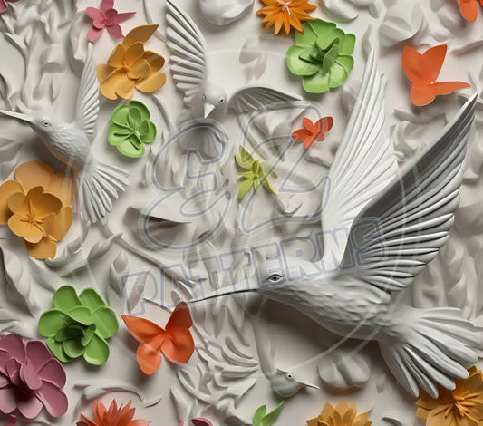 3D Hummingbirds 009 Printed Pattern Vinyl