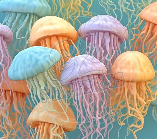 3D Jellyfish 001 Printed Pattern Vinyl