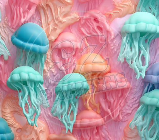 3D Jellyfish 017 Printed Pattern Vinyl