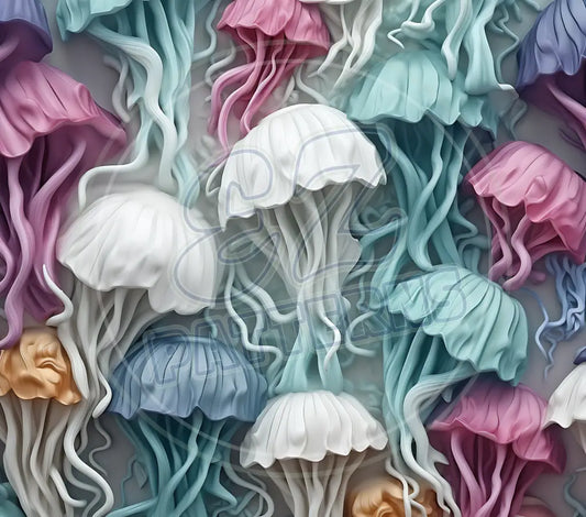3D Jellyfish 018 Printed Pattern Vinyl