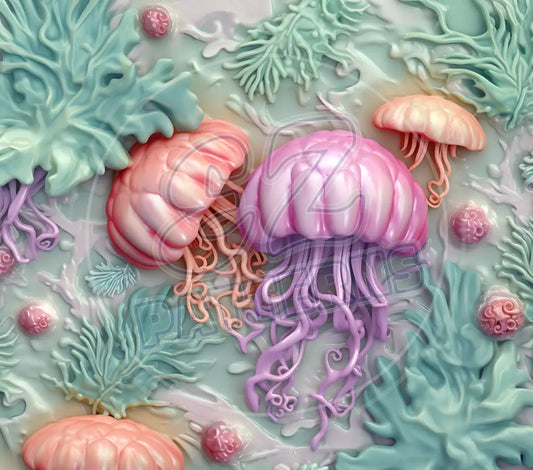3D Jellyfish 019 Printed Pattern Vinyl