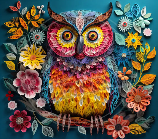3D Owls 016 Printed Pattern Vinyl