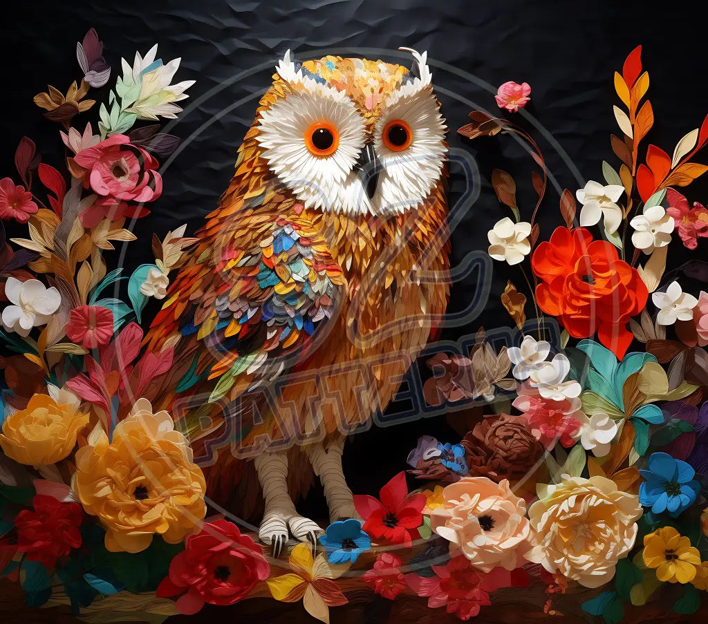 3D Owls 019 Printed Pattern Vinyl