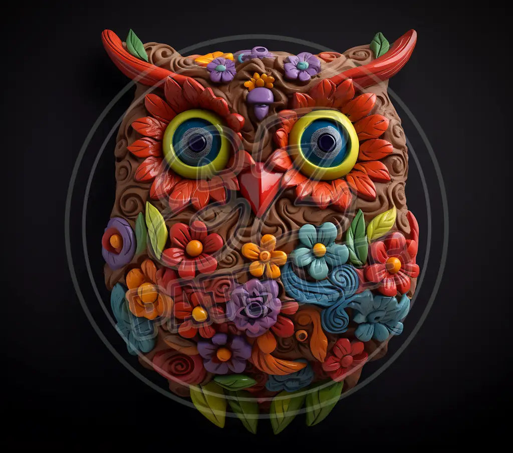 3D Owls 033 Printed Pattern Vinyl