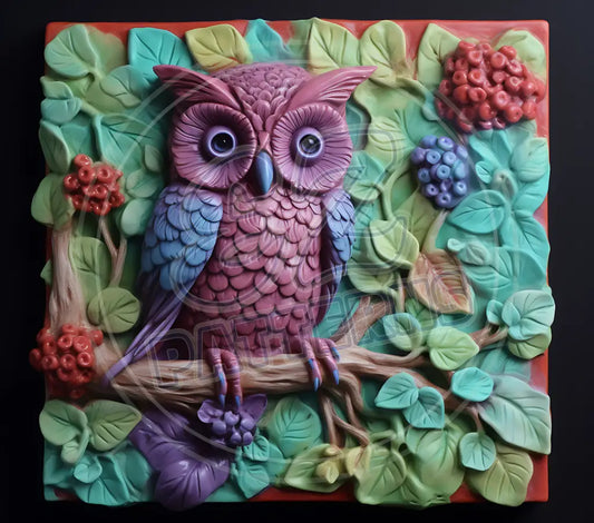 3D Owls 041 Printed Pattern Vinyl