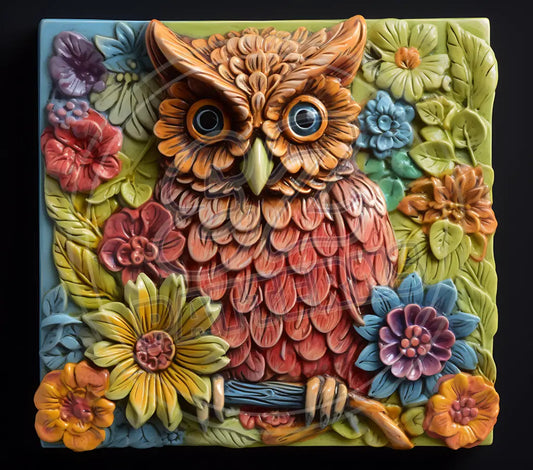 3D Owls 043 Printed Pattern Vinyl