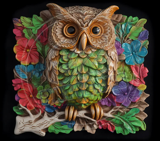 3D Owls 046 Printed Pattern Vinyl