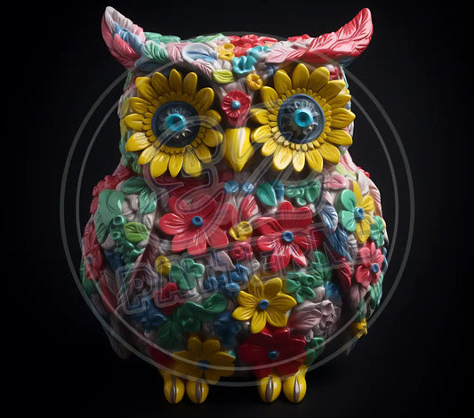 3D Owls 053 Printed Pattern Vinyl