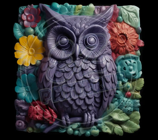 3D Owls 056 Printed Pattern Vinyl