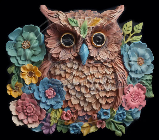 3D Owls 063 Printed Pattern Vinyl