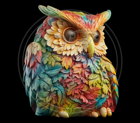 3D Owls 066 Printed Pattern Vinyl