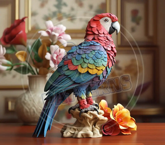 3D Parrots 015 Printed Pattern Vinyl
