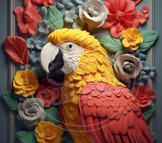 3D Parrots 023 Printed Pattern Vinyl