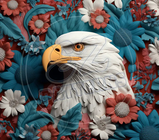3D Patriotic Eagles 002 Printed Pattern Vinyl