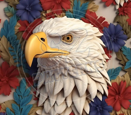 3D Patriotic Eagles 008 Printed Pattern Vinyl