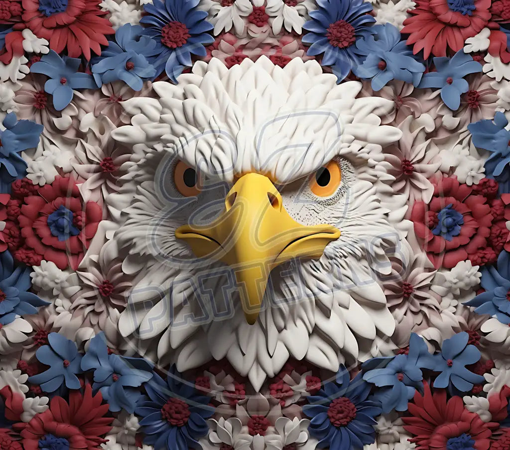 3D Patriotic Eagles 011 Printed Pattern Vinyl