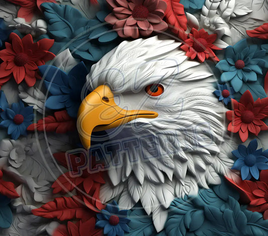 3D Patriotic Eagles 012 Printed Pattern Vinyl