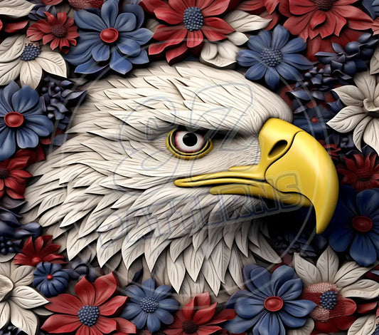 3D Patriotic Eagles 017 Printed Pattern Vinyl