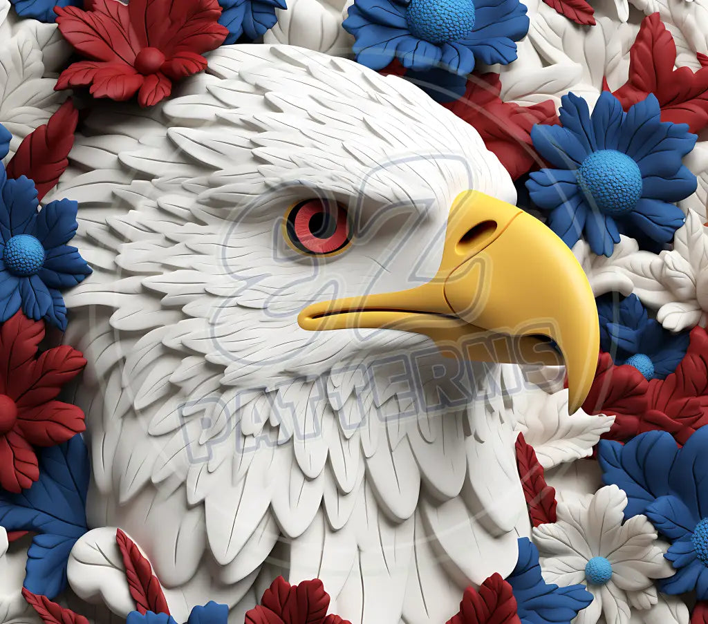 3D Patriotic Eagles 018 Printed Pattern Vinyl