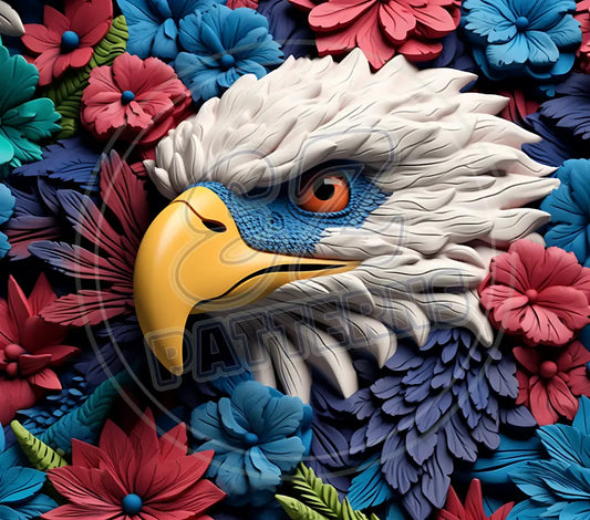 3D Patriotic Eagles 019 Printed Pattern Vinyl