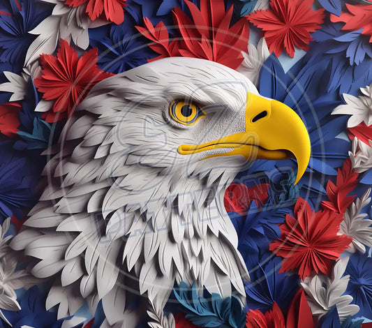 3D Patriotic Eagles 021 Printed Pattern Vinyl