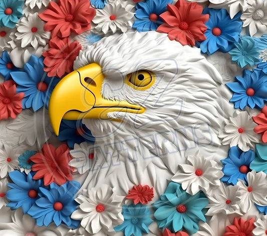 3D Patriotic Eagles 024 Printed Pattern Vinyl