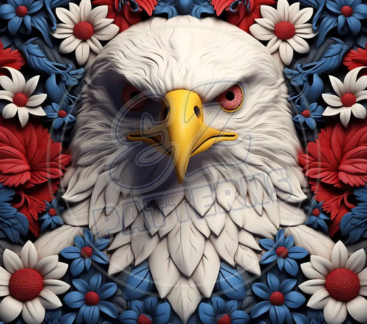 3D Patriotic Eagles 028 Printed Pattern Vinyl